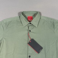 Chemise Homme Hugo Boss Ellem - Vert Olive, Manches Longues, Taille M (IT 50), 100% Coton