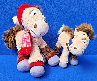 2 X GALUPY PFERD PONY STOFFTIER SCHLENKER DEPESCHE DIDDL 20 + 15 CM KUSCHELTIER