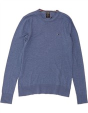 TOMMY HILFIGER Mens Crew Neck Jumper Sweater Medium Blue Cotton CJ10