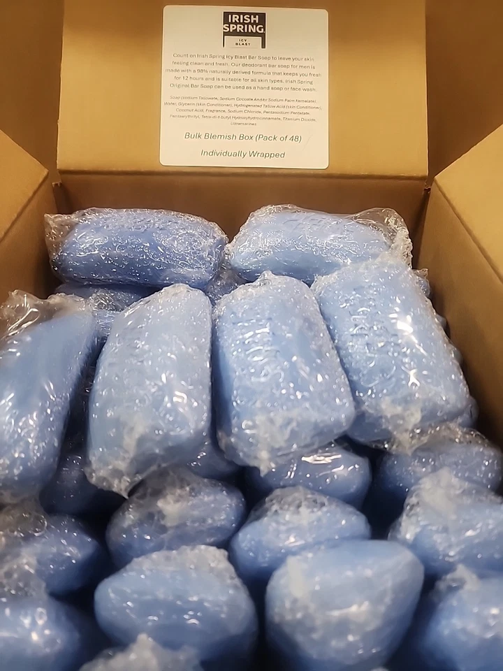 48x Irish Spring Original Icy Blast Desodorante em Barra Sabonete Hotel (Lote a Granel de 48) - Imagem 2 de 4
