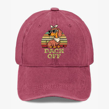 Funny Dachshund Hat Dach Off Dog Lover Vintage Retro Washed Baseball Cap