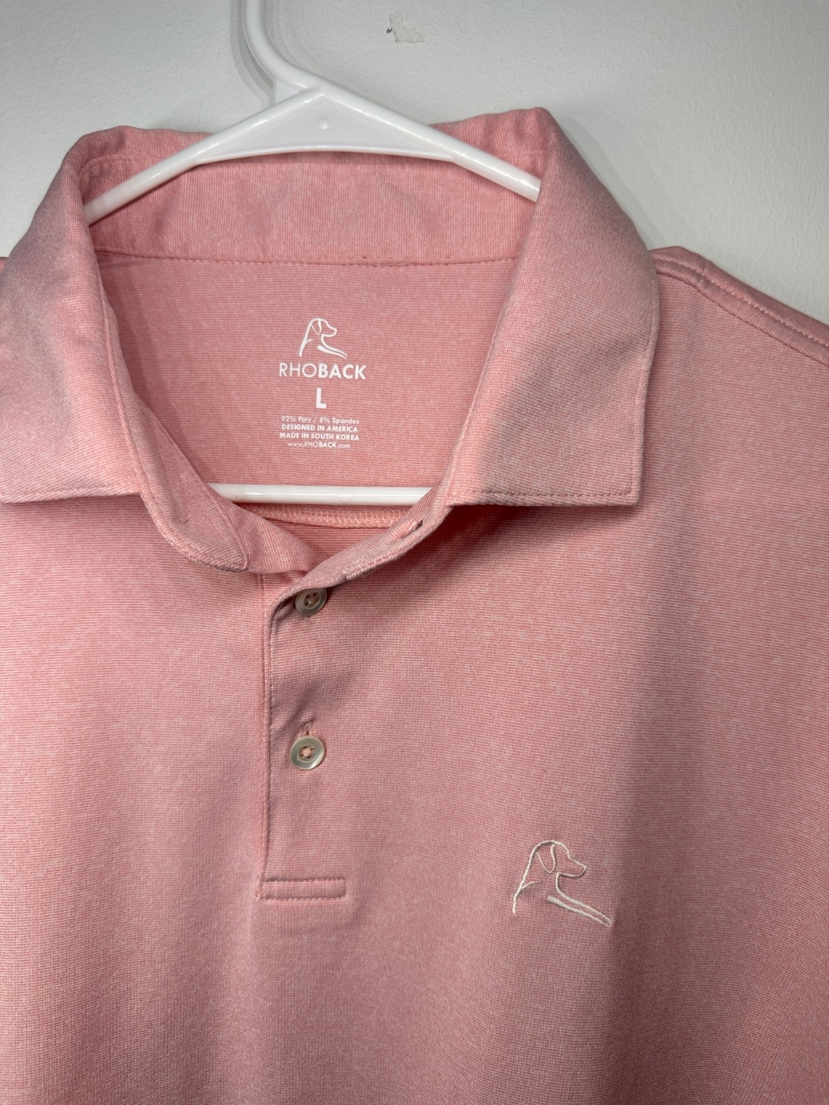 Rhoback Polo Shirt Peach Solid Performance Golf S… - image 2