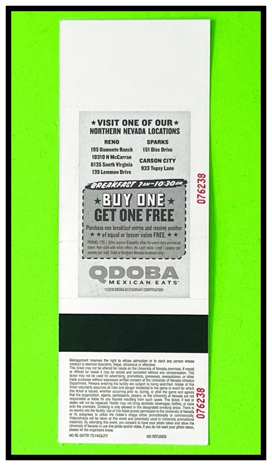 100th ANNIVERSARY  2019 RENO RODEO ~ WILDEST & RICHEST RODEO ~ GRANDSTAND TICKET - Image 2 of 2