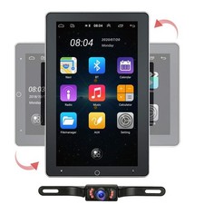 Double 2DIN Rotatable 10" Android Touch Screen Car Stereo Radio GPS WIFI 4 64G