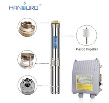 Handuro 4" Deep Well Borehole Submersible Pump Stainless 3.0HP/230V/Max 95mt 