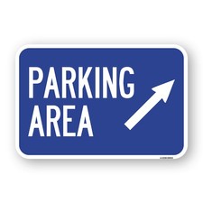 Parking Area Up Right Arrow Symbol Heavy Gauge Aluminum Parking Sign