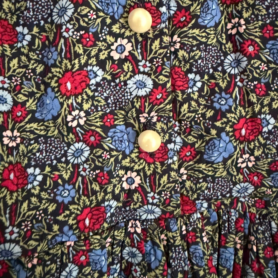 Laura Ashley X Joanie Size 12 Nia Daniela Dress Floral Lace Collar Button Up  - Image 4 of 4