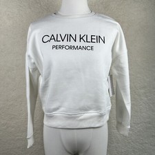 Calvin Klein Girls Performance Sweatshirt Crew Neck Pullover Logo Design Tagless