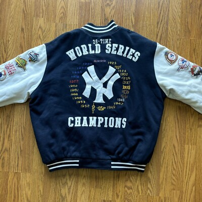 M New York Yankees ジャケット MLBロゴ付き Wool Color-Block 27X World Series New York Yankees Varsity