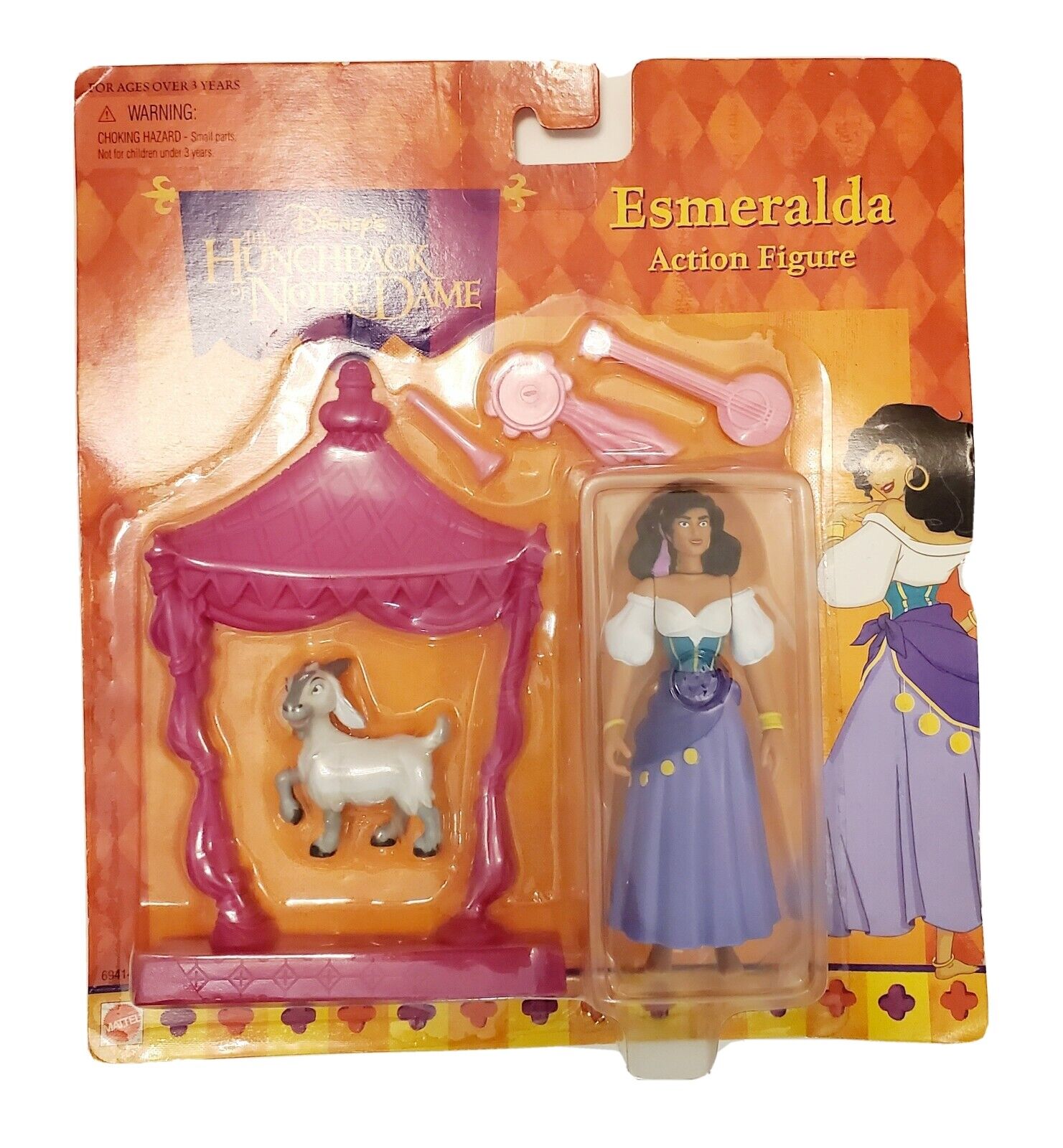 Disney The Hunchback of Notre Dame Esmeralda Action Figure Set w/ Pet Goat 1996