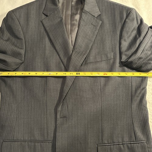 Polo Ralph Lauren Mens 44 L Wool Blazer Sport Coat Jacket Gray Striped - Picture 6 of 8