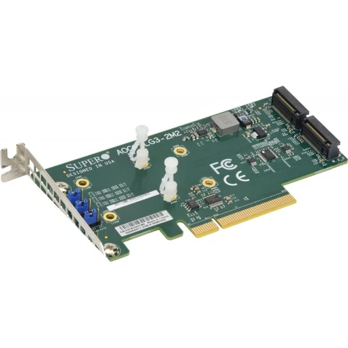 SuperMicro Card AOC-SLG3-2M2 Schnittstellenkarte grün Bustyp PCIe x8 Version 3.0