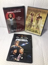 Man On The Moon DVD Sealed, Big Lebowski DVD, SPACEBALLS DVD LOT OF 3 DVD Movies
