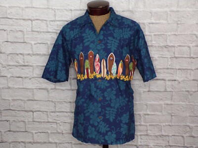ALOHA REPUBLIC Mens Hawaiian Short Sleeve Shirt Cotton Surf Boards Size XL 