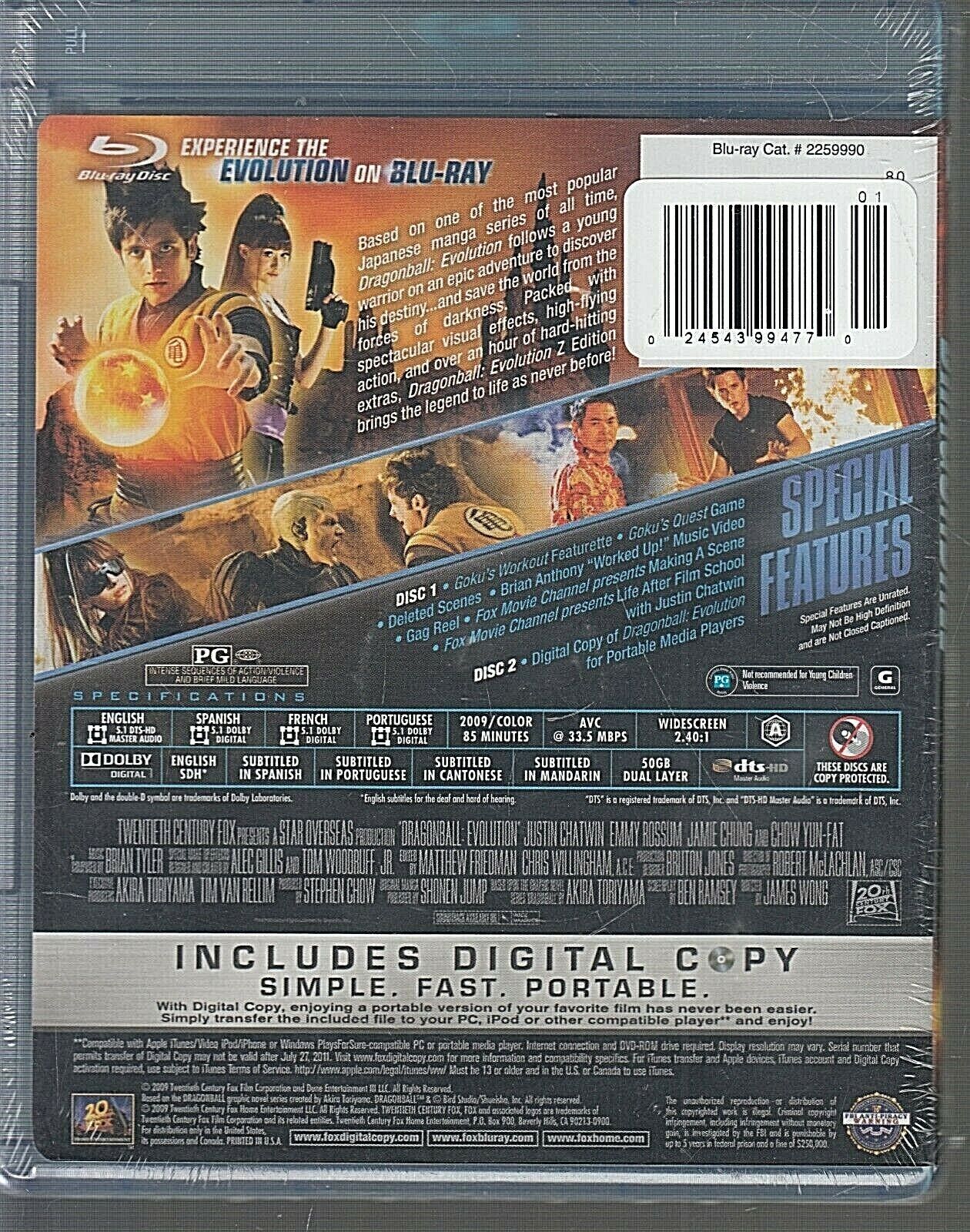 2009 Dragonball Evolution Original Video CD VCD 2-Disc Set Rare