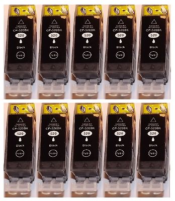 10 schwarz Tinten Patronen mit Chip für Canon iP3600 iP4600 MP540X MP550 MP630