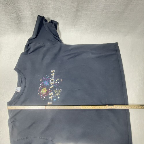 Vintage Las Vegas T-Shirt Adult Size 2XL Black Graphic Tee Short Sleeve - Picture 7 of 8