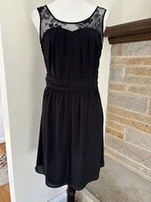 Express NWT black chiffon lace lined dress sz 8