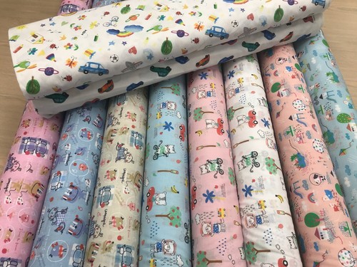 100% Baumwolle bedruckt Bio Stoff niedlich Kinder Tiere Quilten Basteln 150cm breit - Bild 2 von 44