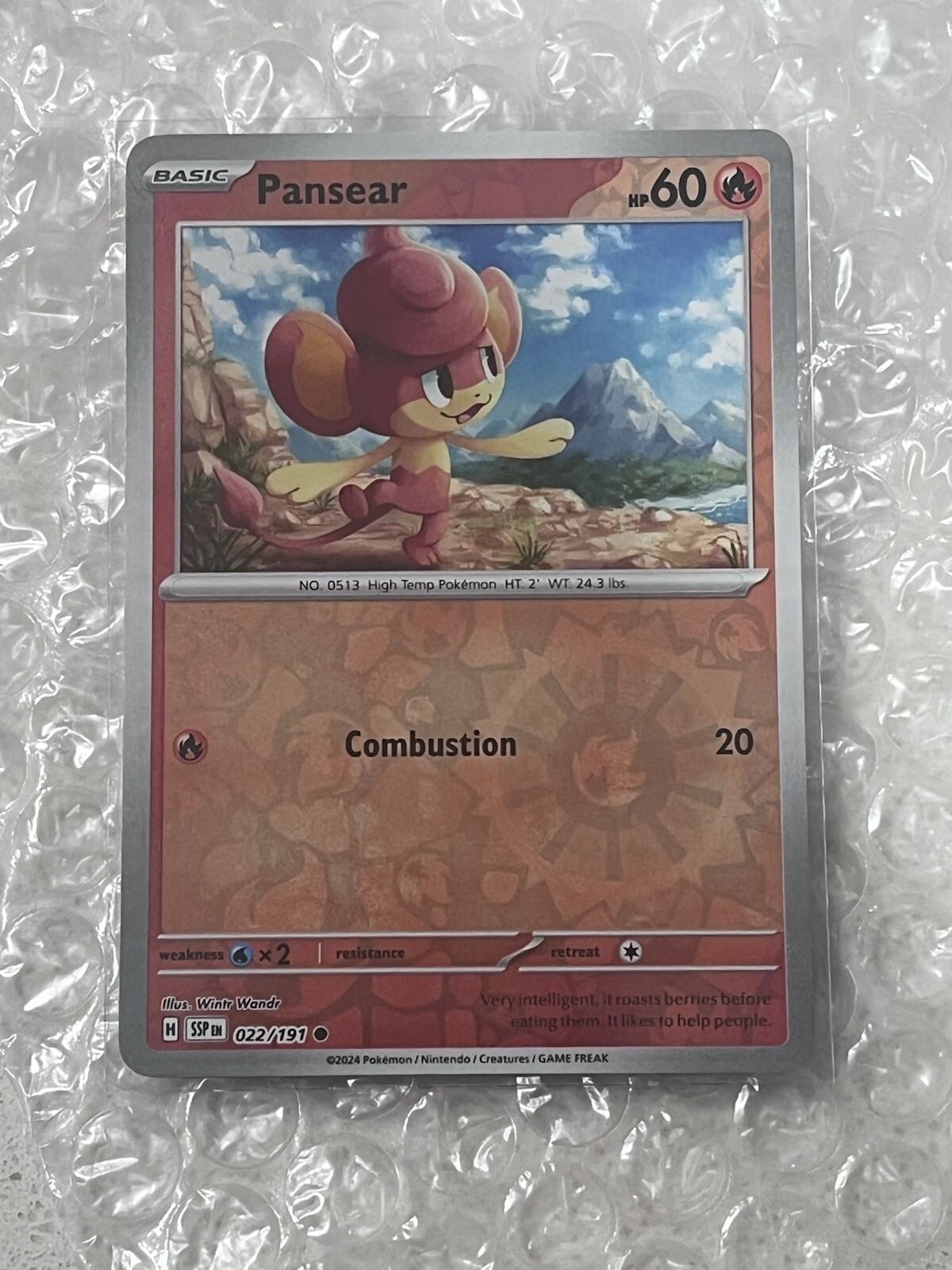 Pokemon Near Mint Surging Sparks Reverse Holo Pansear 022/191