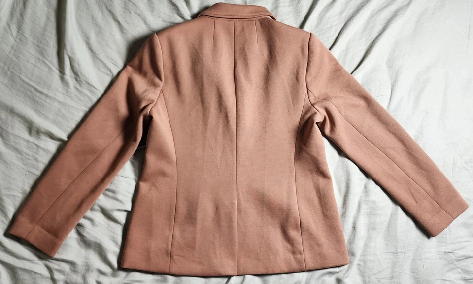 Blazer para mujer Elie Tahari 2 botones talla 12 color marrón bolsillos Foto 4 de 4