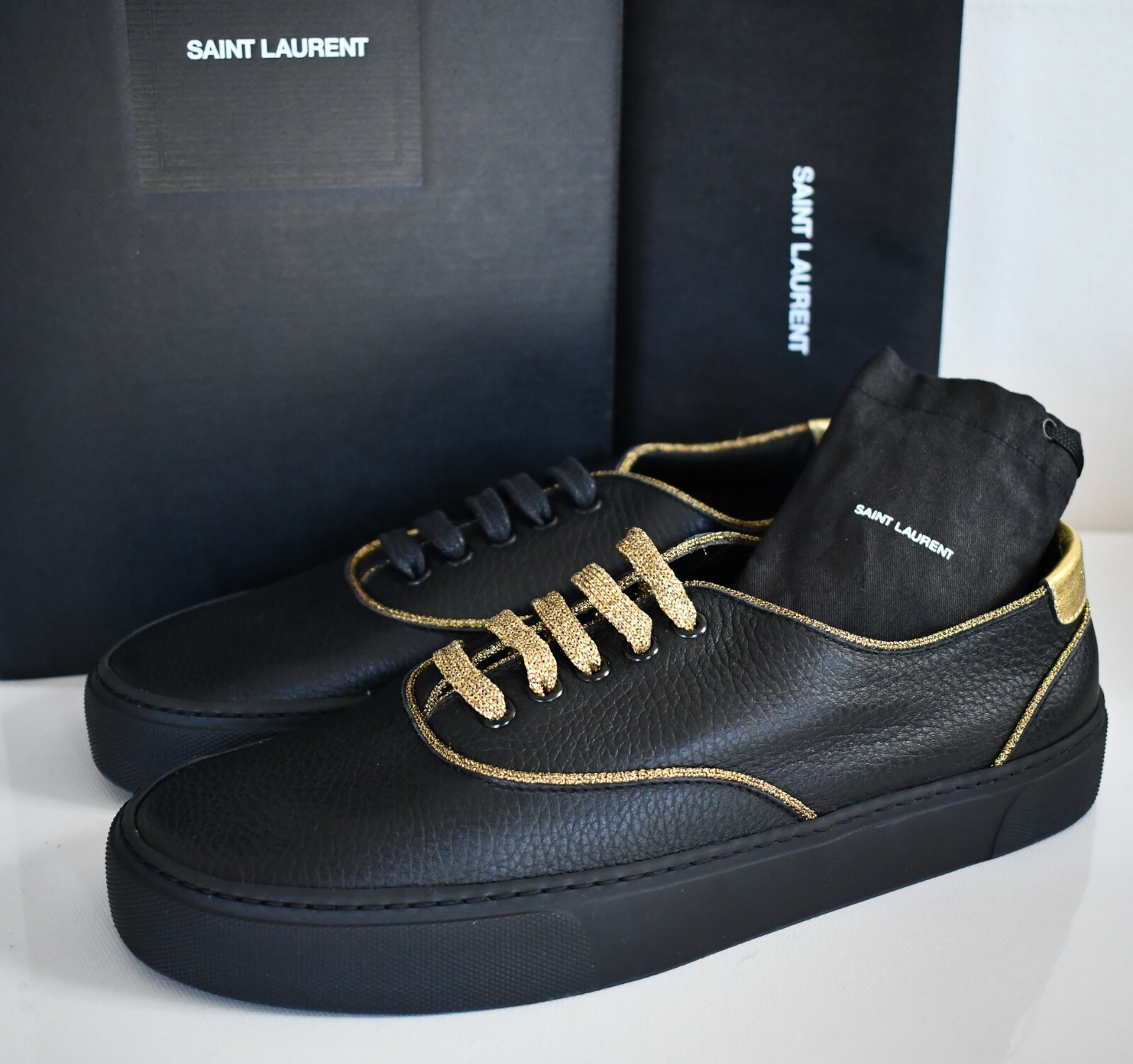 ️ Sneakers BASSE originali SAINT LAURENT *VENEZIA* in pelle nera EUR 41 US 11