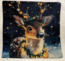 Deer Sika Elk Nature Scene Christmas Double Sided Throw Pillow Cover Home Decor