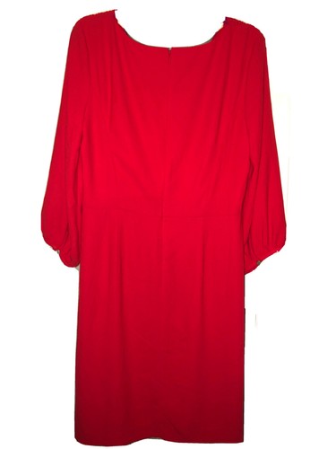 Talbots 16 NWOT Eyelet Trim Red Dress classic long sleeve Knee Multiple Sizes! - Bild 3 von 7