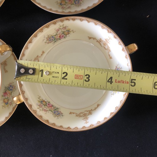 Set 6 ciotole e piattini brodo vintage MEITA CHINA con bordo oro DIPINTI A MANO - Foto 14 di 24