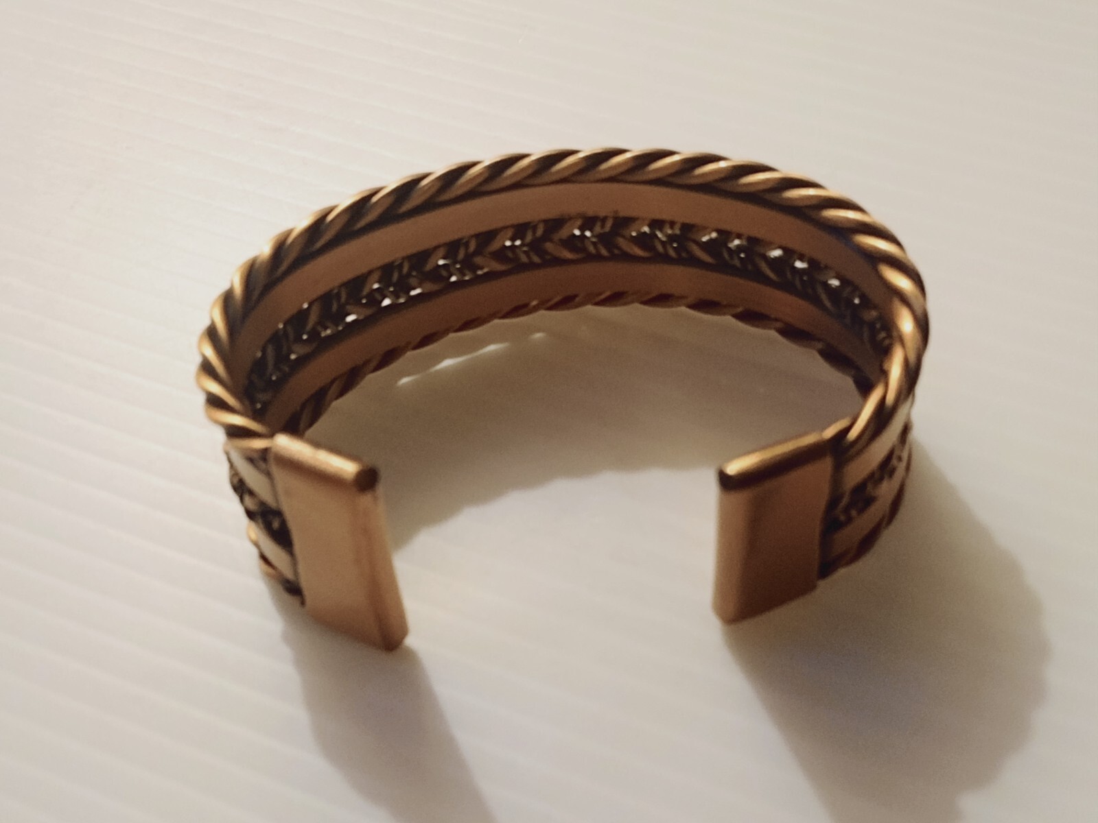 Copper Cuff Bracelet Braided - image 4