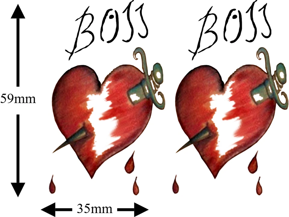 Kids Rocky Horror Frank N Furter BOSS Tattoo x2 Great for Fancy Dress. Freepost