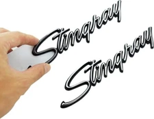2X Stingray Emblems Front Fender Trim Parts Badges for 1969-1973 Corvette C3