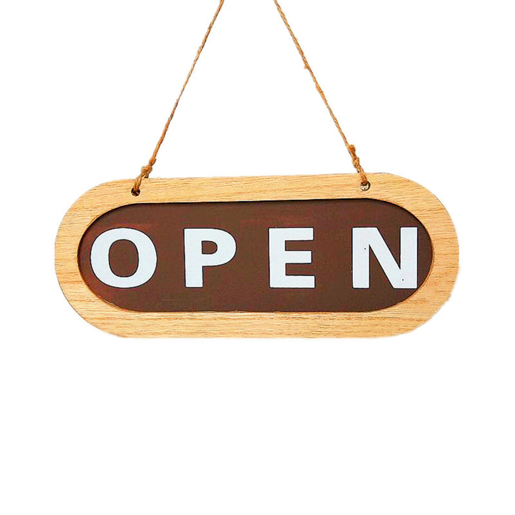 Open Closed Wood Decoration Art Store Hanging Sign Home Club Double ...