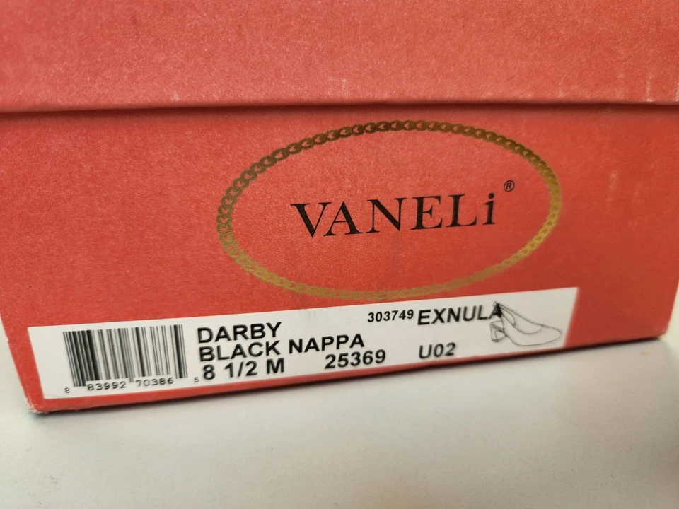 Tacones de napa negros Vaneli Darby para mujer 8,5 M 303749 Foto 4 de 4