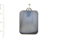 AnhäNger 925 Sterling Silber Rhodiniert Silberplatte Rechteckig Matt/Glanz V