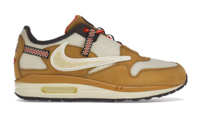 Nike Air Max 1 Travis Scott Cactus Jack Wheat Lemon Drop Sneaker, DO9392-701  
