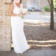NWT Beautiful Adrianna Papell Wedding / Rehearsal Dinner Dress Cream/White Sz 14