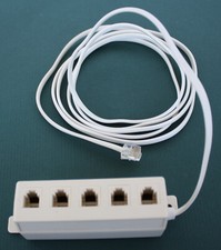 Accessoire téléphonique vintage : répartiteur mural 5 voies / avec câble 6'
