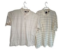 Arrow White Checkered Polo Shirt XXL Tall Cotton/Polyester Blend Classic Fit