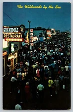 The Wildwoods by the Sea Night Time on the Boardwalk N.J. Postcard UNPOSTED