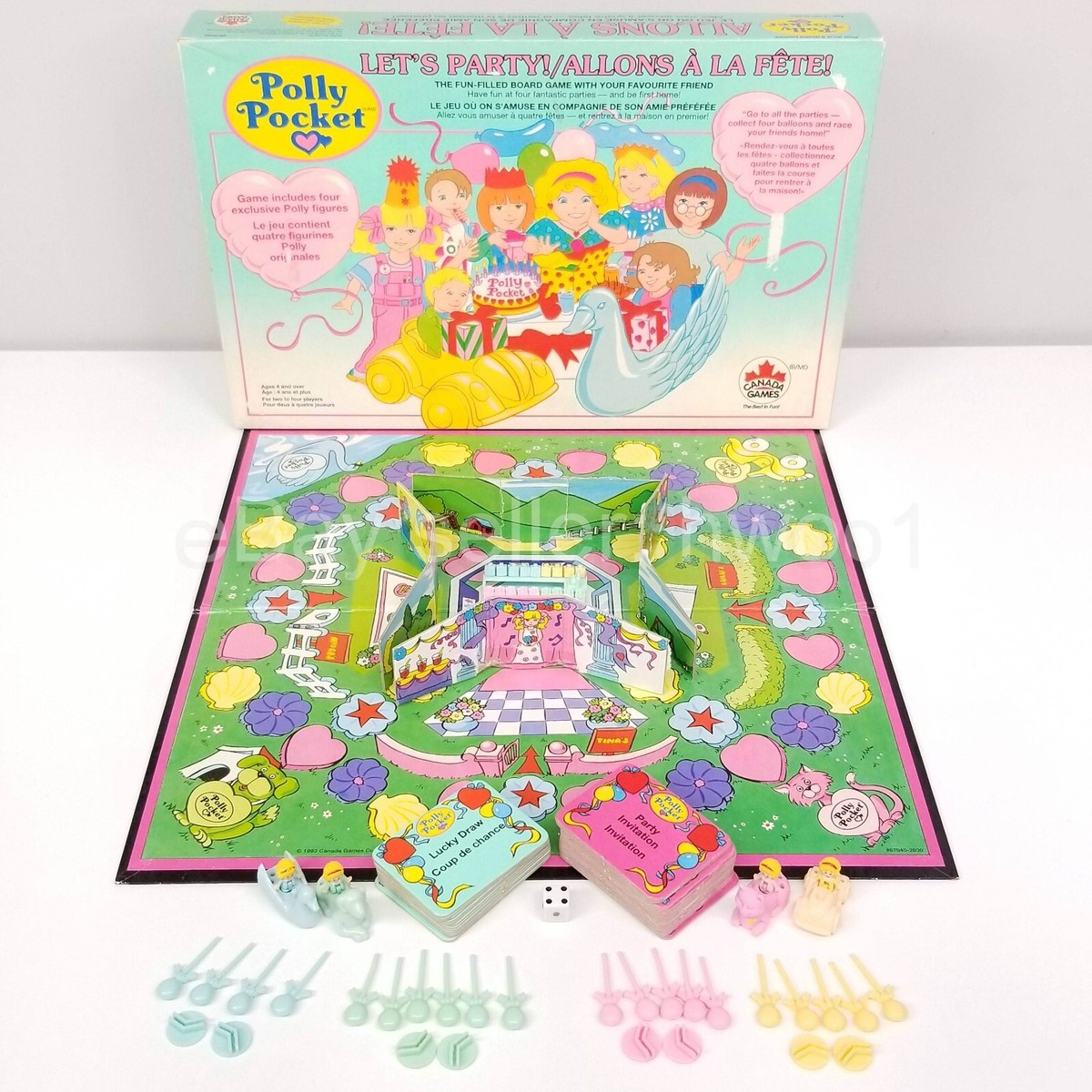 Vintage 1993 Polly Pocket Lets Party Board Game from Canada, 98