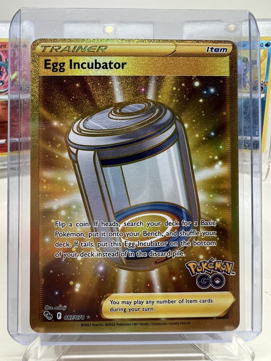 gold incubator pokemon card 2022 Pokémon GO Egg Incubator 087/078 Gold Secret Rare Trainer NM-MINT