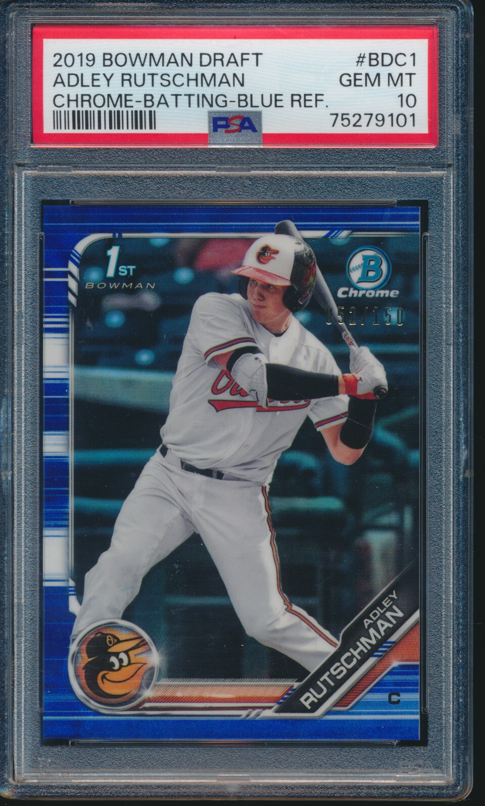 PSA 10 ADLEY RUTSCHMAN 1st 2019 Bowman Chrome BLUE REFRACTOR/150 RC GEM MINT