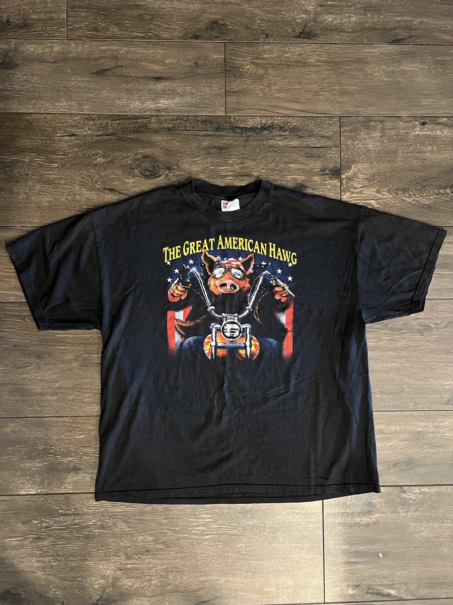 Vintage The Great American Hawg Short Sleeve T-Shirt XL Black 