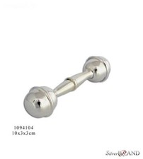 Silver Two Sided Maraca 10cm for Baby Boy / Girl 1094104