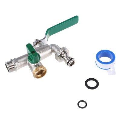 Metal Garden Tap set with Double Hose Fittings Heavy Duty metal Double Taps set