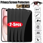5Pcs Protector De Pantalla Privacidad Vidrio Templado Iphone 14 15 16 17 Pro Max