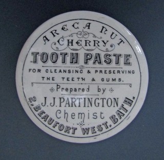 Vintage Antique Cherry Toothpaste Pot Lid J.J. Partington Bath