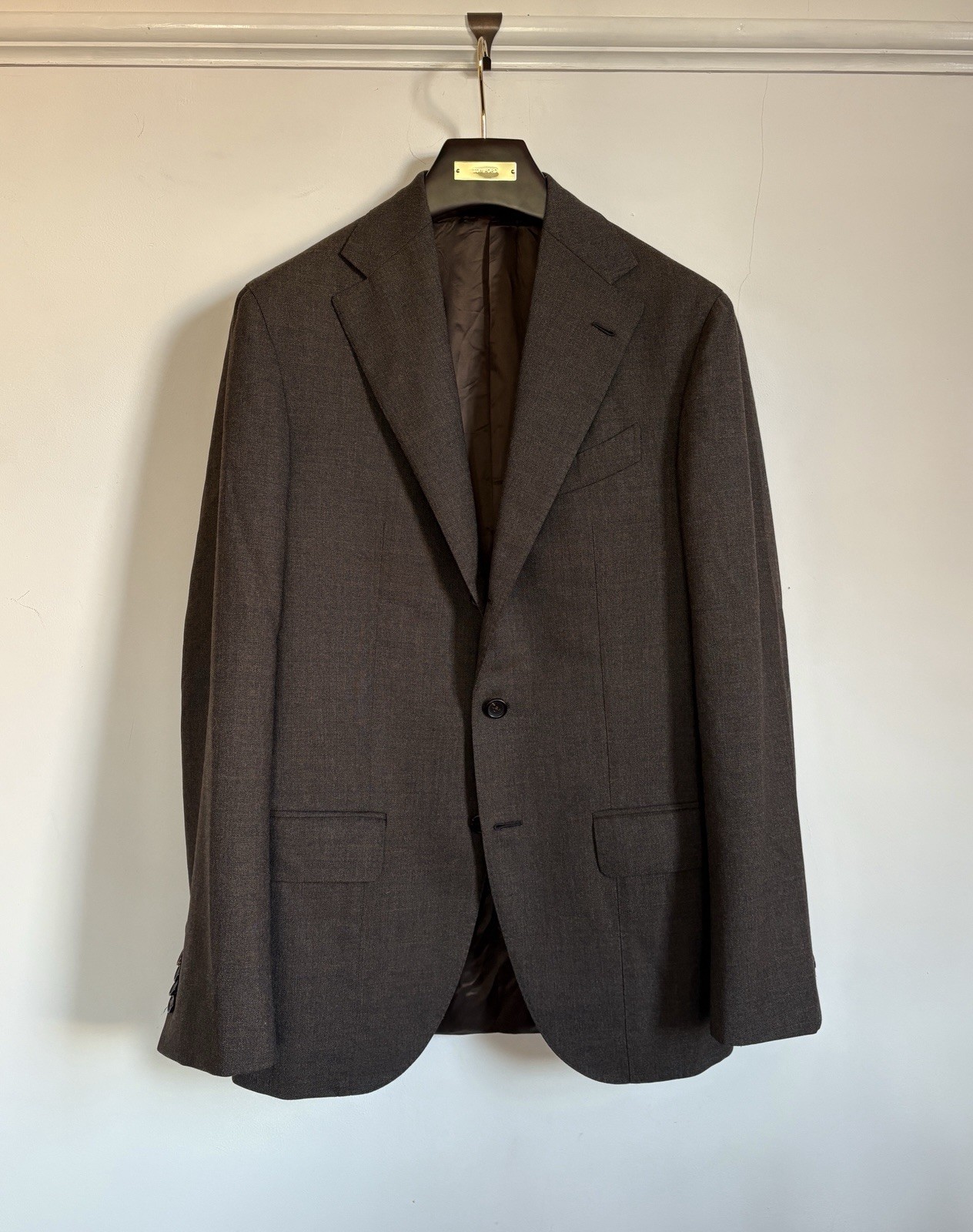 Giacca blazer lana Anglo Italian London marrone Savile Fila UK38 EU48