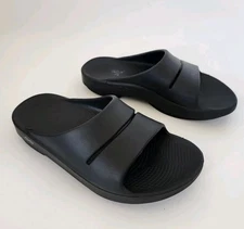 OOFOS OOahh Recovery Slides Sport Comfort Black Sandals Mens Size 8 / Womens 10